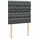 Box Spring Bed with Mattress Dark Grey King Single Fabric - Close-Up Angle