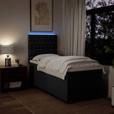 Box Spring Bed with Mattress Black King Single Fabric - 45-Degree Angle
