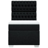 Box Spring Bed with Mattress Black King Single Fabric - Rear View