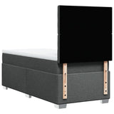 Box Spring Bed with Mattress Dark Grey King Single Fabric - Rear View