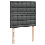 Box Spring Bed with Mattress Dark Grey King Single Fabric - Close-Up Angle