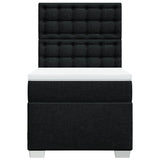 Box Spring Bed with Mattress Black King Single Fabric - Rear View