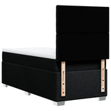 Box Spring Bed with Mattress Black King Single Fabric - Low Angle