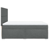 Box Spring Bed with Mattress Dark Grey Double Fabric - Close-Up Angle