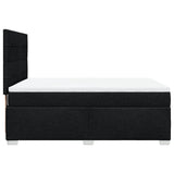 Box Spring Bed with Mattress Black Double Fabric - 45-Degree Angle