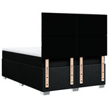 Box Spring Bed with Mattress Black Double Fabric - Rear View