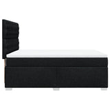 Box Spring Bed with Mattress Black Double Fabric - 45-Degree Angle