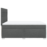 Box Spring Bed with Mattress Dark Grey Queen Fabric - 45-Degree Angle