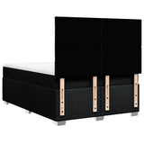 Box Spring Bed with Mattress Black Queen Fabric - Rear View