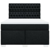 Box Spring Bed with Mattress Black Queen Fabric - Top-Down View