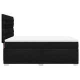Box Spring Bed with Mattress Black Queen Fabric - 45-Degree Angle