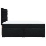 Box Spring Bed with Mattress Black Queen Fabric - 45-Degree Angle