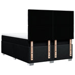 Box Spring Bed with Mattress Black Queen Fabric