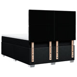 Box Spring Bed with Mattress Black Queen Fabric - Rear View