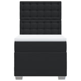 Box Spring Bed with Mattress Black King Single Faux Leather - Rear View
