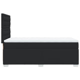 Box Spring Bed with Mattress Black King Single Faux Leather - Close-Up Angle