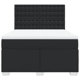 Box Spring Bed with Mattress Black Queen Faux Leather - Rear View