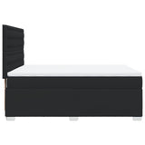 Box Spring Bed with Mattress Black Queen Faux Leather - Close-Up Angle