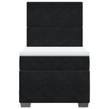 Box Spring Bed with Mattress Black King Single Velvet - Rear View