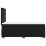 Box Spring Bed with Mattress Black King Single Velvet - Close-Up Angle