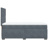 Box Spring Bed with Mattress Dark Grey King Single Velvet - Close-Up Angle