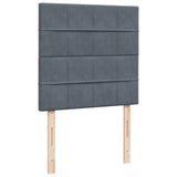 Box Spring Bed with Mattress Dark Grey King Single Velvet - Extra Image