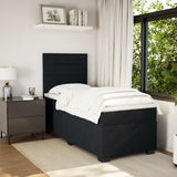 Box Spring Bed with Mattress Black King Single Velvet - 45-Degree Angle