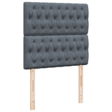Box Spring Bed with Mattress Dark Grey King Single Velvet - Extra Image