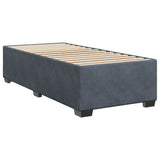 Box Spring Bed with Mattress Dark Grey King Single Velvet - Extra Image