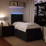 Box Spring Bed with Mattress Black King Single Velvet - Top-Down View