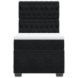 Box Spring Bed with Mattress Black King Single Velvet - Rear View