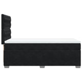Box Spring Bed with Mattress Black King Single Velvet - Close-Up Angle