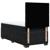 Box Spring Bed with Mattress Black King Single Velvet - Low Angle