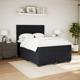 Box Spring Bed with Mattress Black Double Velvet - 45-Degree Angle