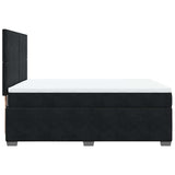 Box Spring Bed with Mattress Black Queen Velvet - Close-Up Angle