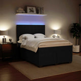 Box Spring Bed with Mattress Black Queen Velvet - Top-Down View