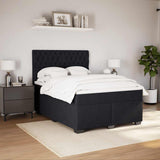 Box Spring Bed with Mattress Black Queen Velvet - 45-Degree Angle