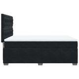 Box Spring Bed with Mattress Black Queen Velvet - Close-Up Angle