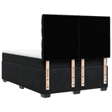 Box Spring Bed with Mattress Black Queen Velvet - Low Angle