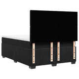 Box Spring Bed with Mattress Black Queen Velvet - Low Angle