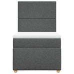 Box Spring Bed with Mattress Dark Grey King Single Fabric