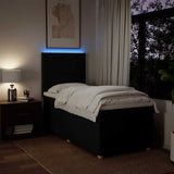 Box Spring Bed with Mattress Black King Single Fabric - Top-Down View