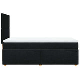 Box Spring Bed with Mattress Black King Single Fabric - Close-Up Angle