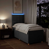 Box Spring Bed with Mattress Dark Grey King Single Fabric - Top-Down View