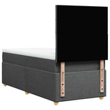 Box Spring Bed with Mattress Dark Grey King Single Fabric - Low Angle