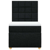 Box Spring Bed with Mattress Black King Single Fabric - Rear View