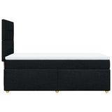 Box Spring Bed with Mattress Black King Single Fabric - Close-Up Angle