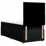 Box Spring Bed with Mattress Black King Single Fabric - Low Angle