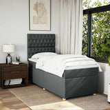 Box Spring Bed with Mattress Dark Grey King Single Fabric - 45-Degree Angle