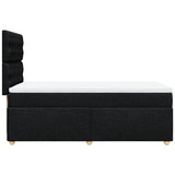 Box Spring Bed with Mattress Black King Single Fabric - Close-Up Angle
